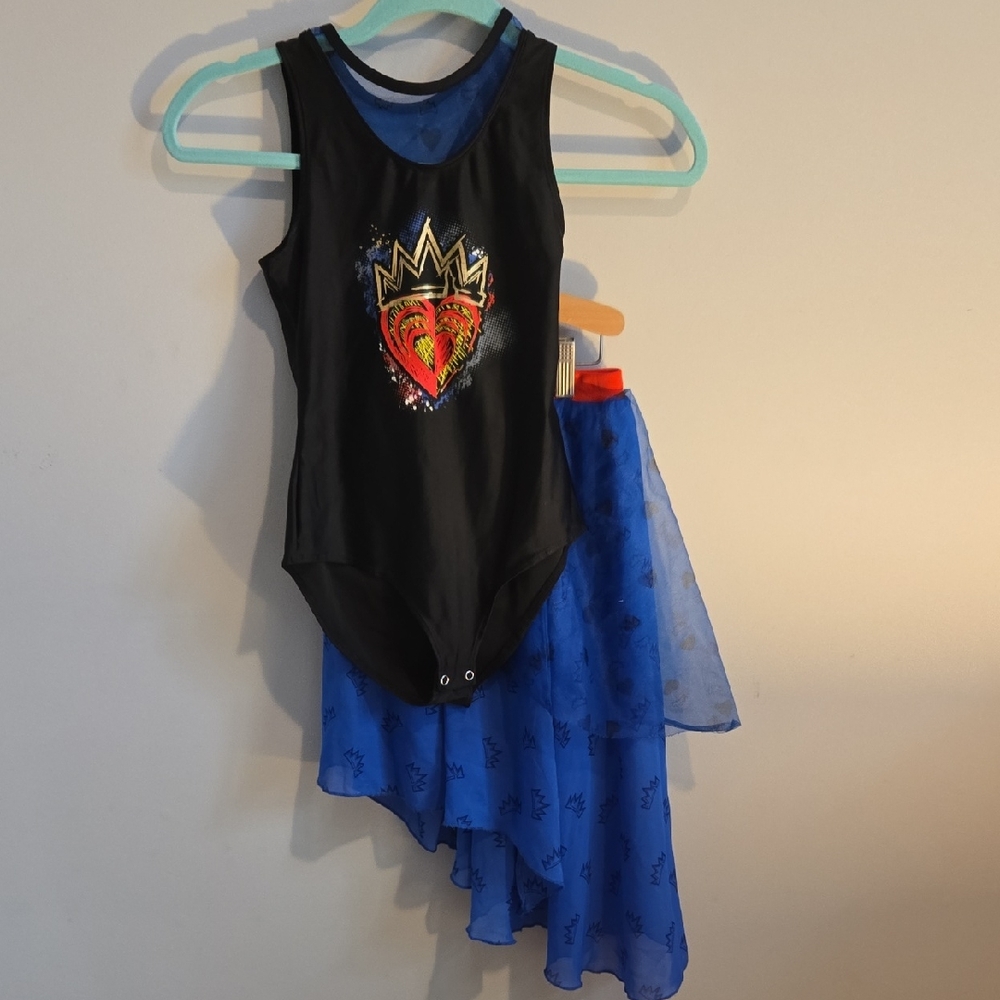 Disney Descendants Evie 2 Piece Leotard And Skirt 7/8